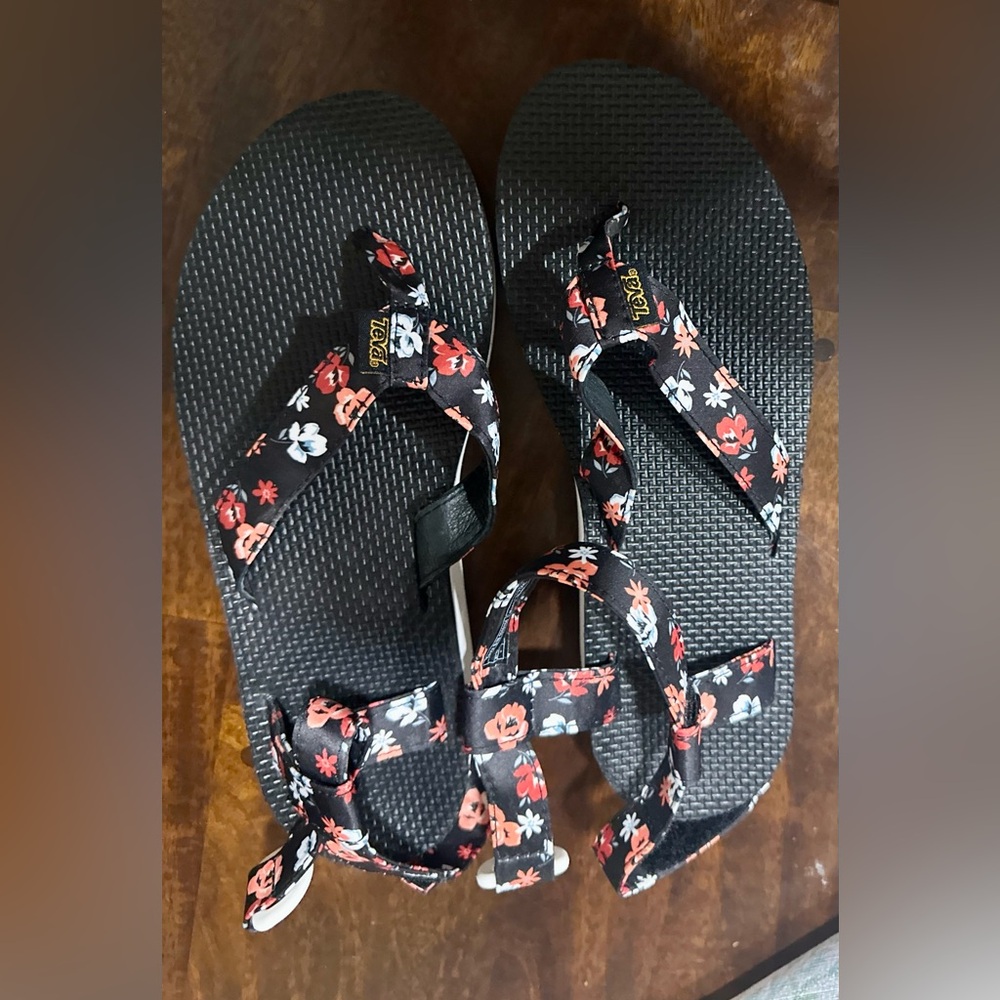 Teva Flatform Floral Adjustable Strap Sandals Shoes